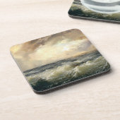 Oceaan Storm golven Bier Onderzetter (Linkerzijde)