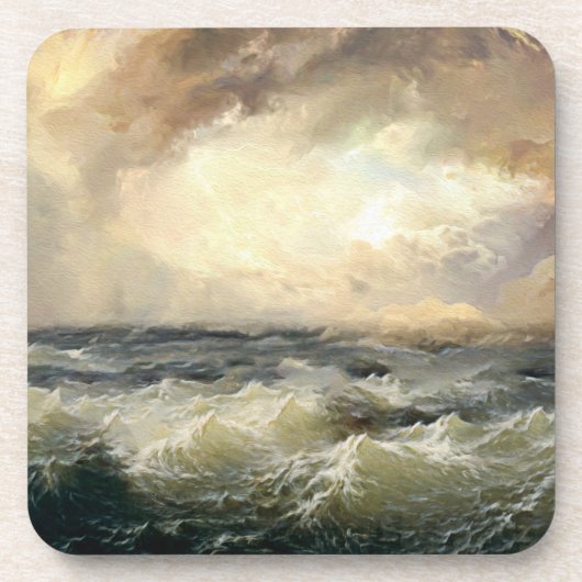 Oceaan Storm golven Bier Onderzetter (Voorkant)