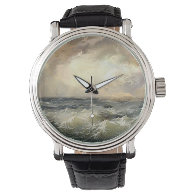 Oceaan Storm golven Horloge (Voorkant)