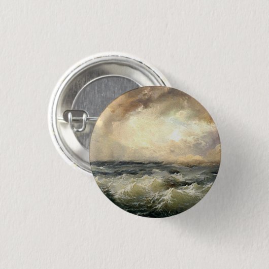 Oceaan Storm golven Ronde Button 3,2 Cm (Voorkant /achterkant)