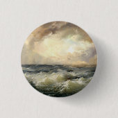 Oceaan Storm golven Ronde Button 3,2 Cm (Voorkant)