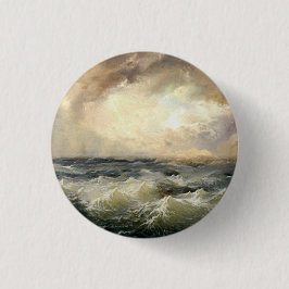 Oceaan Storm golven Ronde Button 3,2 Cm