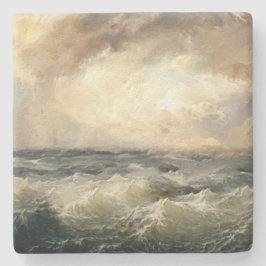 Oceaan Storm golven Stenen Onderzetter