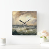 Oceaan Storm golven Vierkante Klok (Huis)