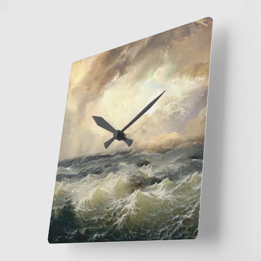 Oceaan Storm golven Vierkante Klok (Hoek)