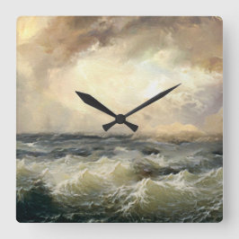 Oceaan Storm golven Vierkante Klok