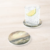 Oceaan Storm golven Zandsteen Onderzetter (Zijkant)