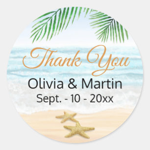 Oceaan, strand en zeeduivel ronde sticker