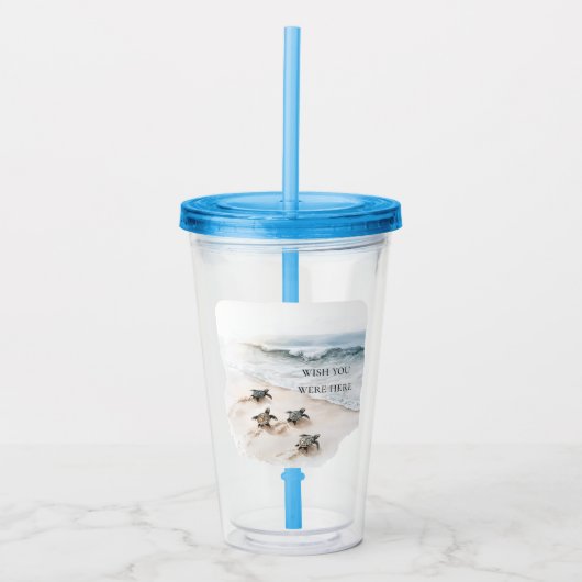 Oceaan Strand Kust Zeeschildpadden Acryl Drinkbeker (Voorkant)