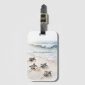 Oceaan Strand Kust Zeeschildpadden Bagagelabel (Voorkant (verticaal))