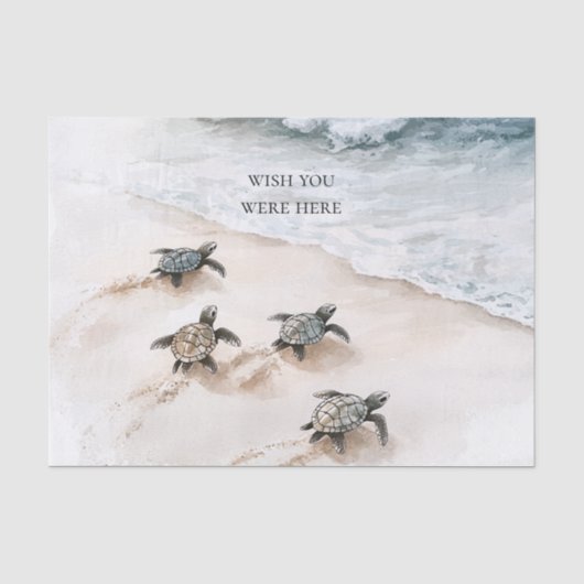 Oceaan Strand Kust Zeeschildpadden Tissuepapier (Voorkant)