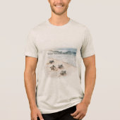 Oceaan Strand Kust Zeeschildpadden Tri-Blend Shirt (Voorkant)