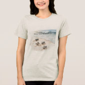 Oceaan Strand Kust Zeeschildpadden Tri-Blend Shirt (Voorkant)