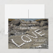 Oceaan strand scène Bewaar de datum Aankondigingskaart (Voorkant / Achterkant)