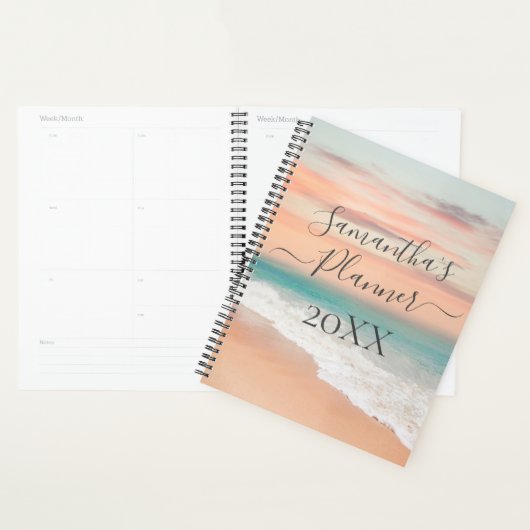 Oceaan strand scene calligrafie  planner (Display)