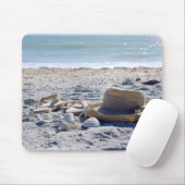 Oceaan, strand, zeeschelpen muismat (Met muis)