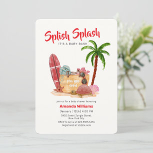 Oceaan Surf Palm Boomstrandtas Baby Shower Kaart