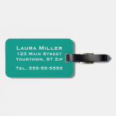 Oceaan Tegels geometrisch patroon monogrammed Bagagelabel (Achterkant horizontaal)