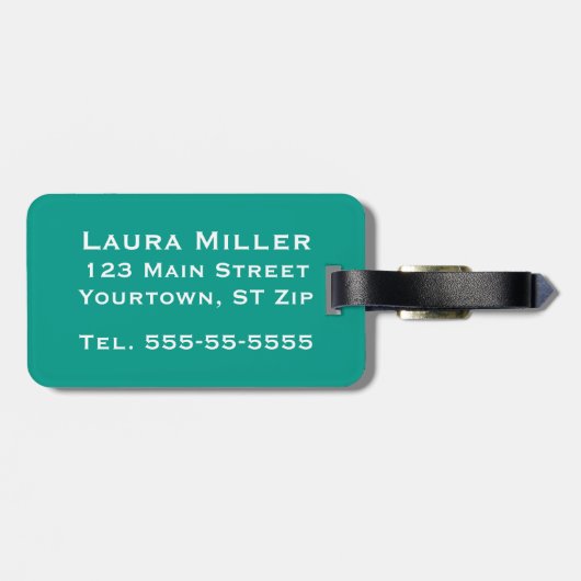 Oceaan Tegels geometrisch patroon monogrammed Bagagelabel (Achterkant horizontaal)