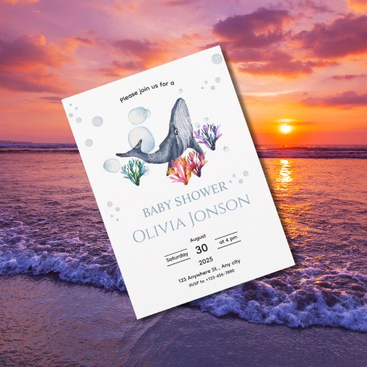Oceaan Thema Baby Shower Uitnodiging