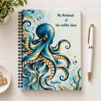 Oceaan Thema | Octopus | Whimsisch Notitieboek