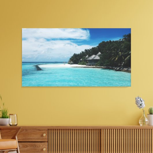 oceaan | Tropen | ZEE | Palmbomen Canvas Afdruk (Insitu (Woonkamer))