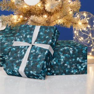 Oceaan Turquoise Glitter Blauwe Patroon Cadeaupapier