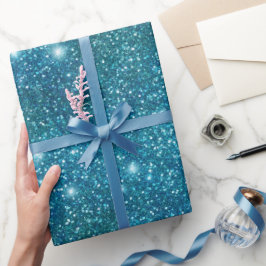 Oceaan Turquoise Glitter Blauwe Patroon Cadeaupapier