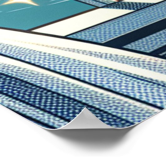 oceaan Uitzicht en vaas van bloemen Poster (Hoek)