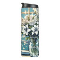  oceaan Uitzicht en vaas van bloemen