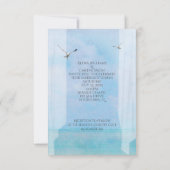 Oceaan uitzicht raam met strand harten bruiloft kaart (Achterkant)