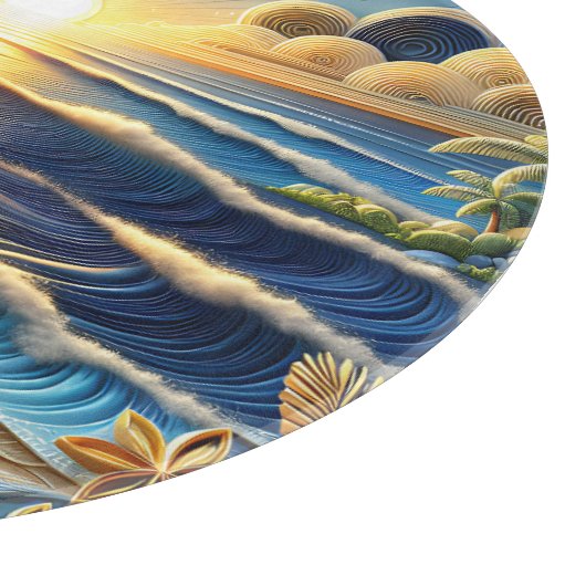 oceaan Uitzicht tropisch papier quilling effect Snijplank (Hoek)