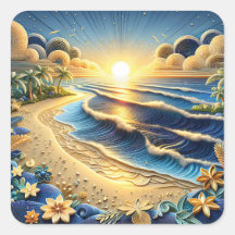 oceaan Uitzicht tropisch papier quilling effect