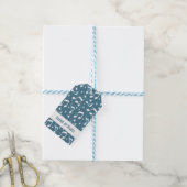 Oceaan van gemusiceerd patroon cadeaulabel (Met Touw)