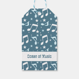Oceaan van gemusiceerd patroon cadeaulabel