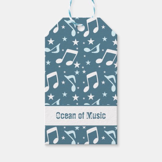 Oceaan van gemusiceerd patroon cadeaulabel (Voorkant)