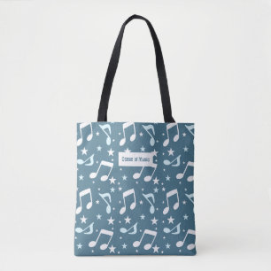 Oceaan van gemusiceerd patroon tote bag