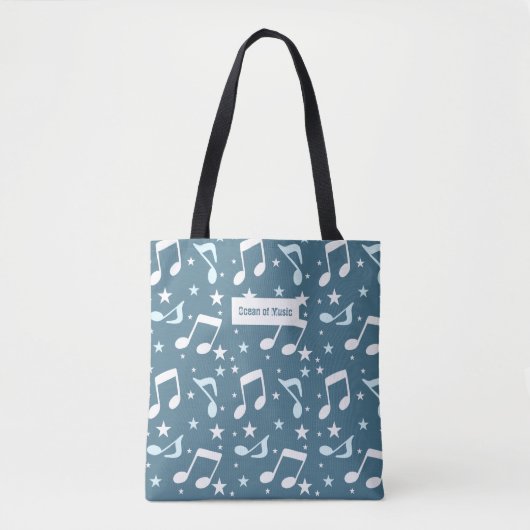 Oceaan van gemusiceerd patroon tote bag (Voorkant)