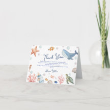 Oceaan van liefde voor Baby shower dankkaart