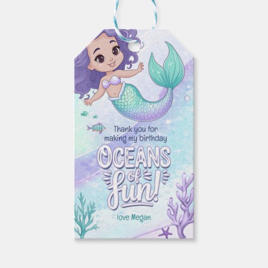 Oceaan van Plezier Zeemeermin Bedankt V1 ID1142 Cadeaulabel (Voorkant)