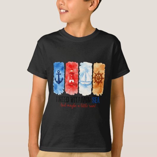 Oceaan Verlangend Anker Vuurtoren Zeilboot T-shirt (Voorkant)
