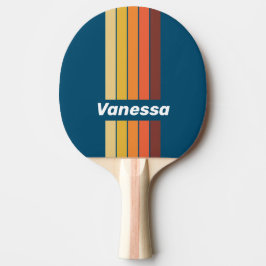 Oceaan Vintage Vibe Pin Gestreept met Naam Tafeltennisbatje