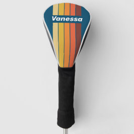 Oceaan Vintage Vibe Pin Gestreepte met Naam Golfheadcover
