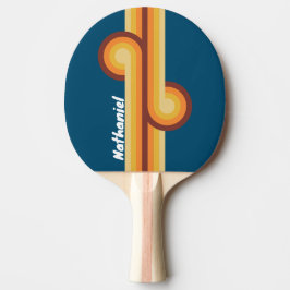 Oceaan Vintage Vibe Streep Lus met Naam Tafeltennisbatje