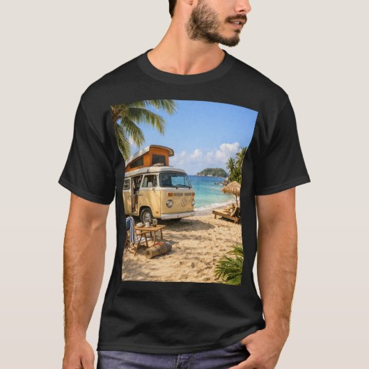 Oceaan Vrijheid Vanlife T-shirt (Voorkant)