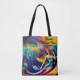 Oceaan Vrouwen Vissen Zeemeermin Staart Nautische  Tote Bag