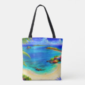 Oceaan Vrouwen Vissen Zeemeermin Staart Nautische  Tote Bag (Achterkant)