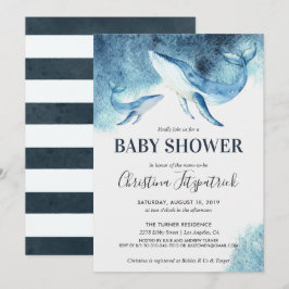 Oceaan Walvis Baby Shower Uitnodiging