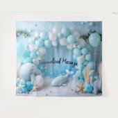 Oceaan Walvis Ballonboog Achtergrond Wandkleed (Voorkant (horizontaal))