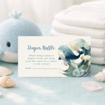 Oceaan Walvis Golven Luier Raffle Ivoorkleurige Ba